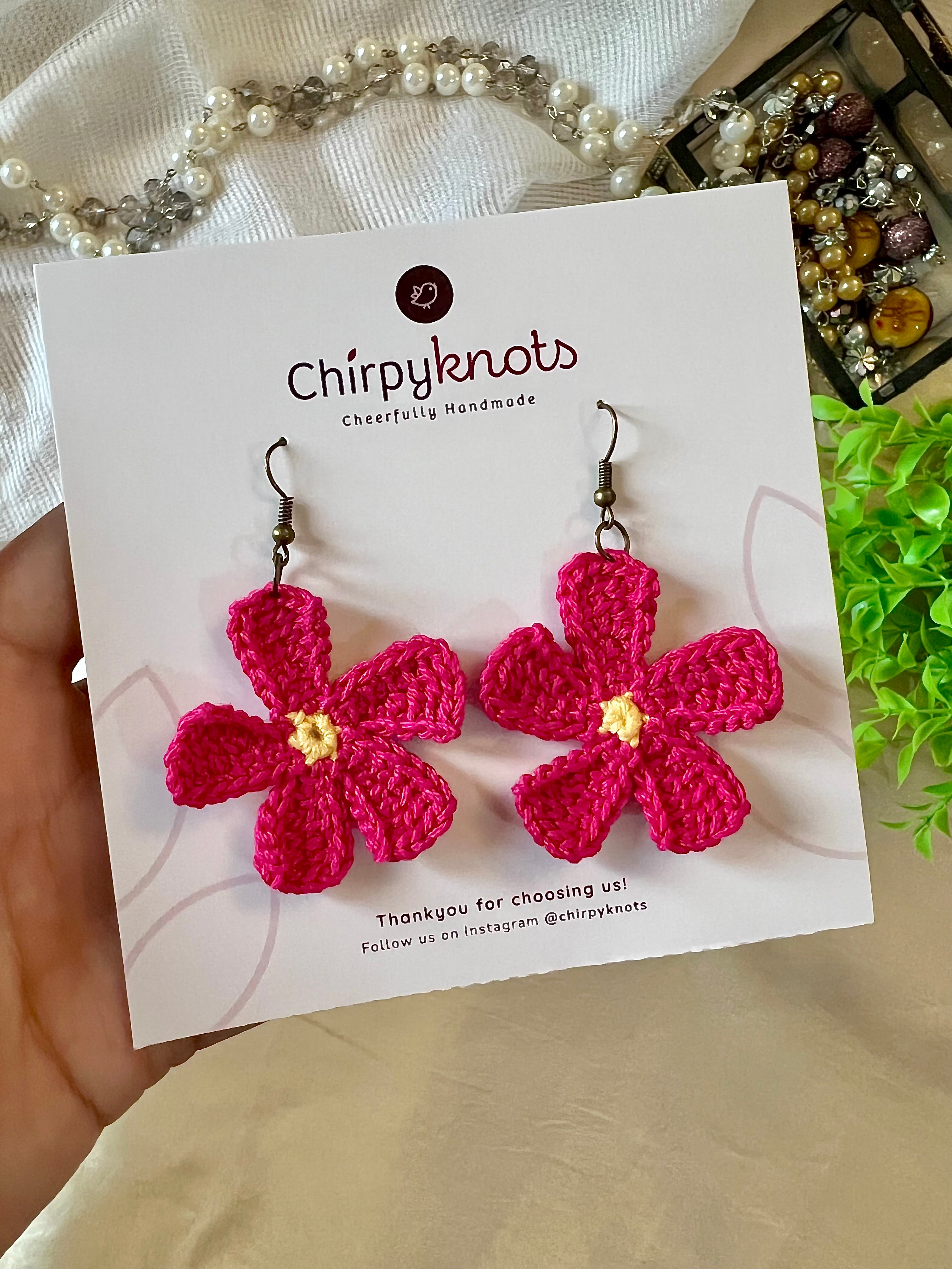 Berry Bloom Crochet Earrings (Copy)